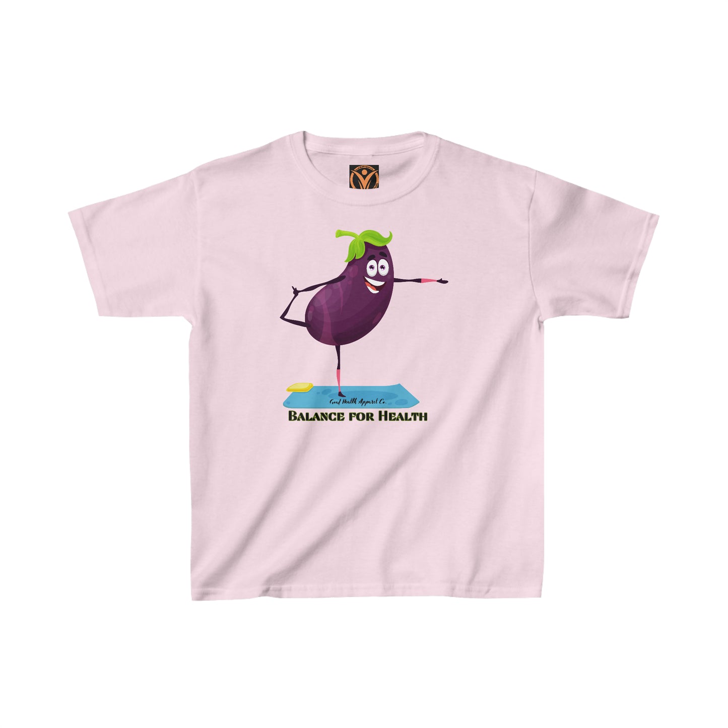 Health Matters "Eggplant" Balance for Health Kids Heavy Cotton™ Tee in light colors