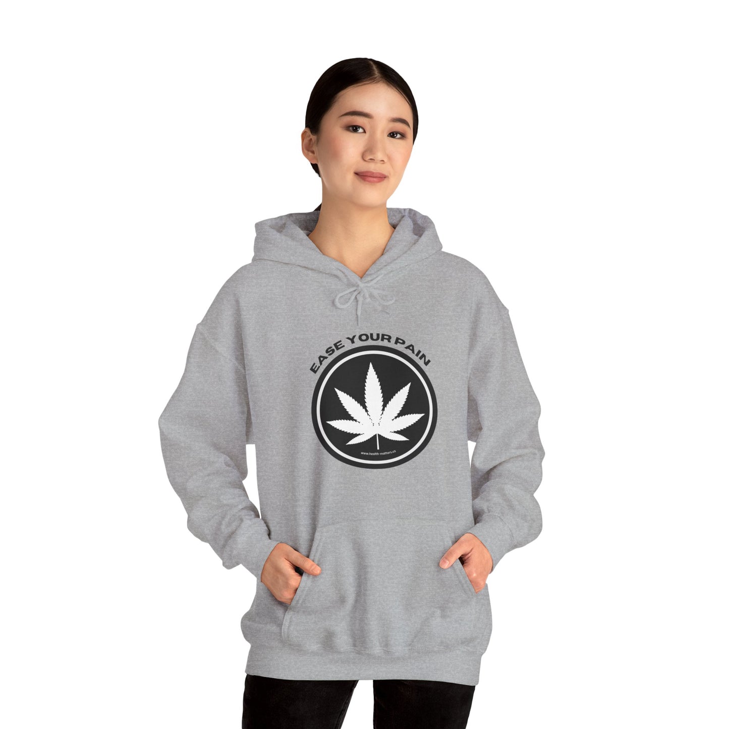 Health Matters Ease Your Pain THC Leaf Unisex Hooded Cannabis Sweatshirt