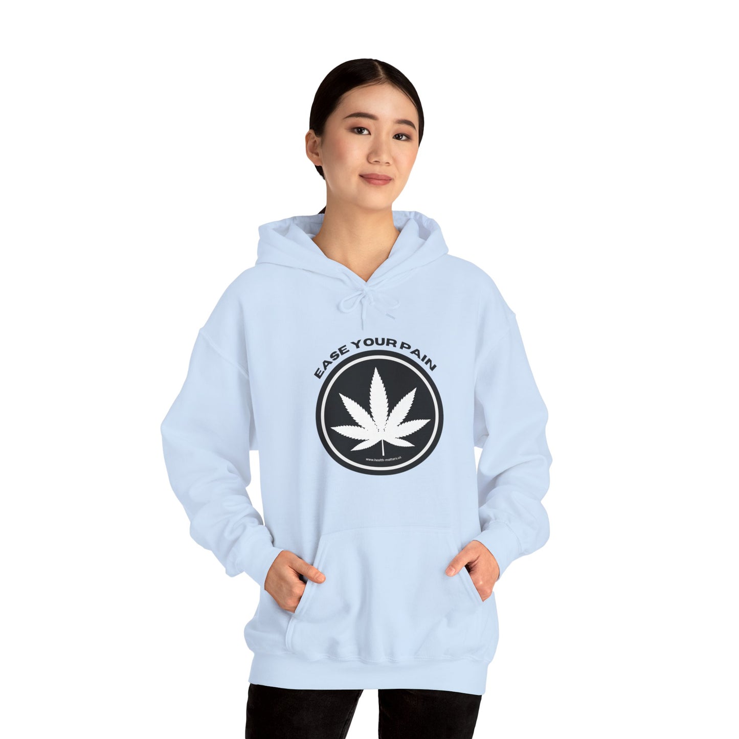 Health Matters Ease Your Pain THC Leaf Unisex Hooded Cannabis Sweatshirt