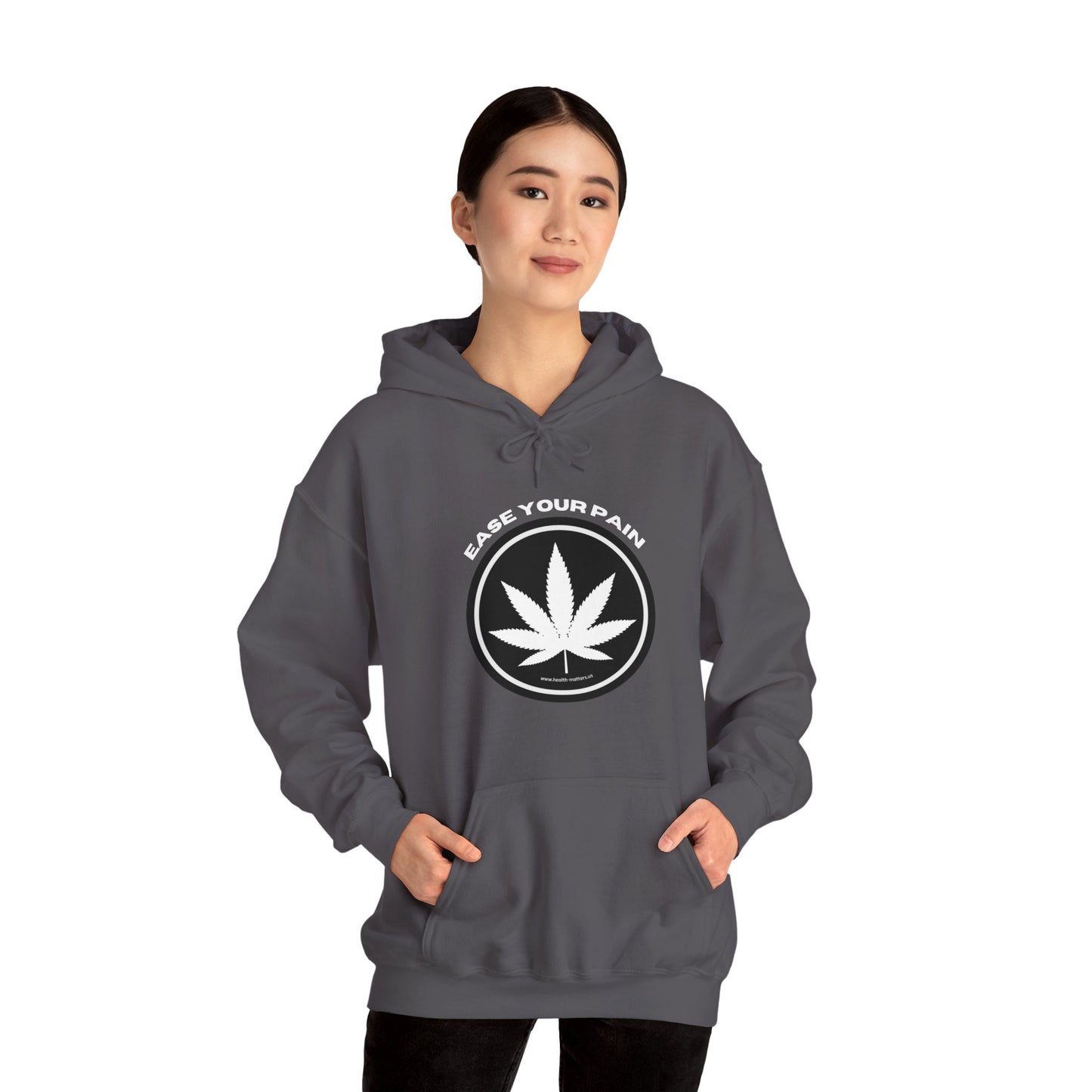 Health Matters Ease Your Pain THC Leaf Unisex Hooded Cannabis Sweatshirt