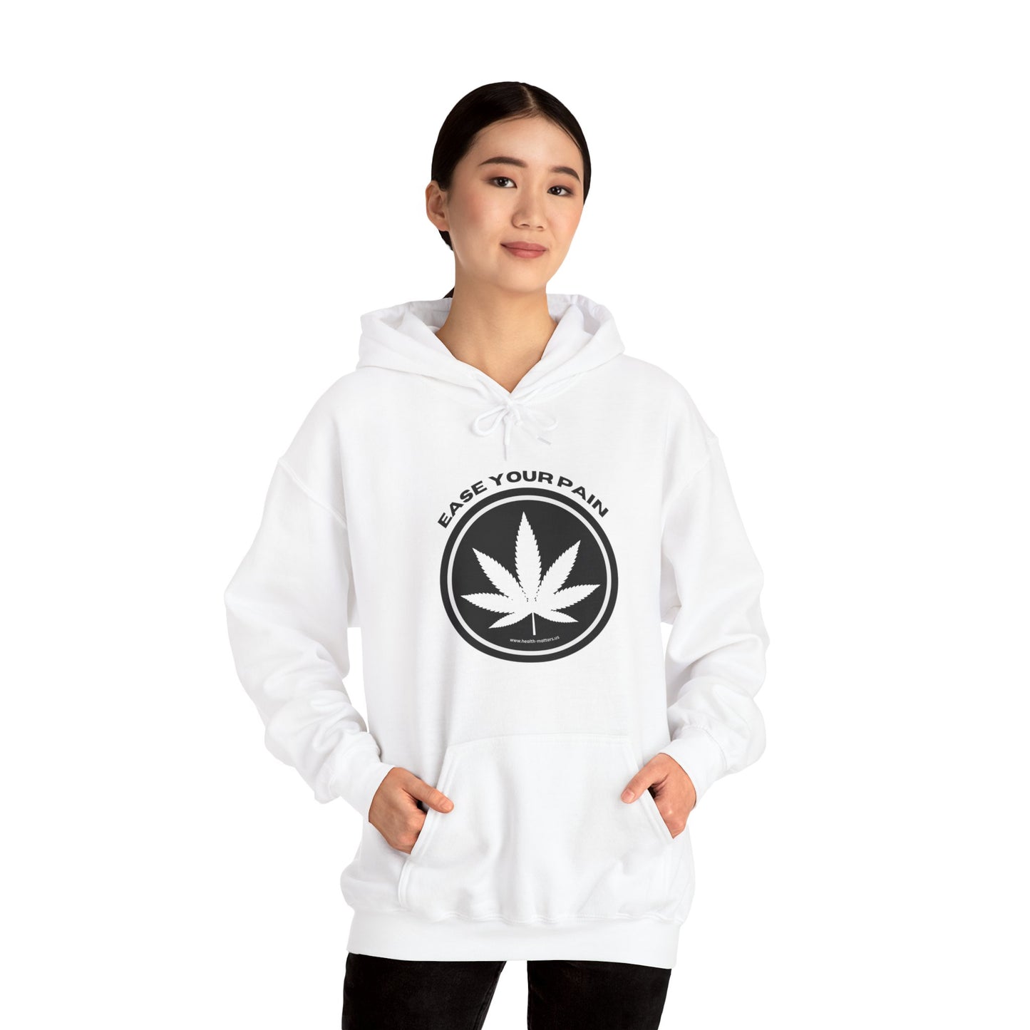 Health Matters Ease Your Pain THC Leaf Unisex Hooded Cannabis Sweatshirt