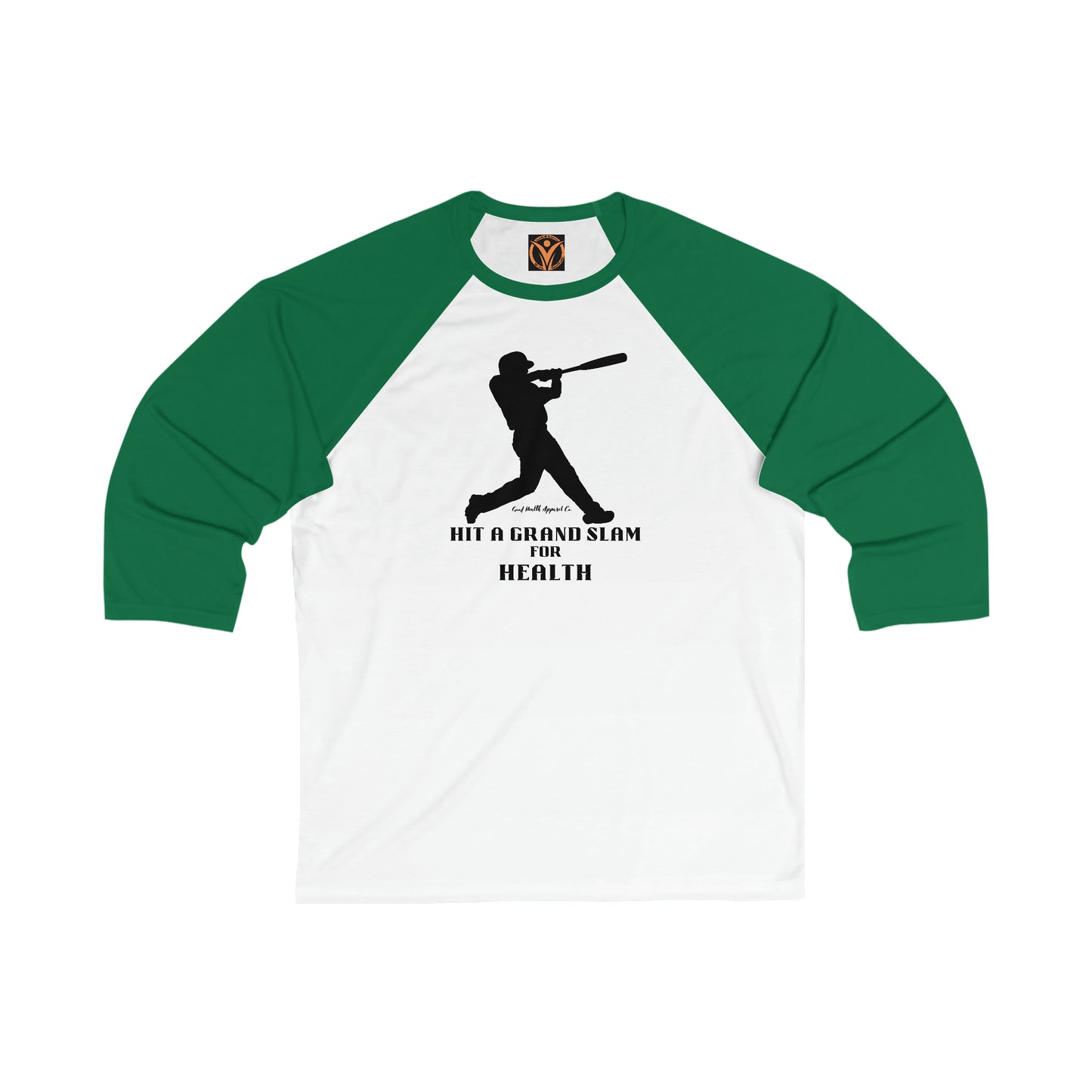 Health Matters Grand Slam Unisex 3\4 Sleeve Baseball Tee shirt