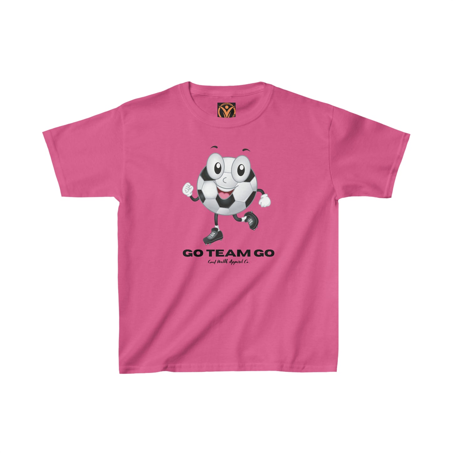 Health Matters Soccer Ball Guy "GO TEAM GO" Kids Heavy Cotton™ Tee