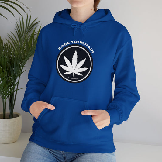 Health Matters Ease Your Pain THC Leaf Unisex Hooded Cannabis Sweatshirt