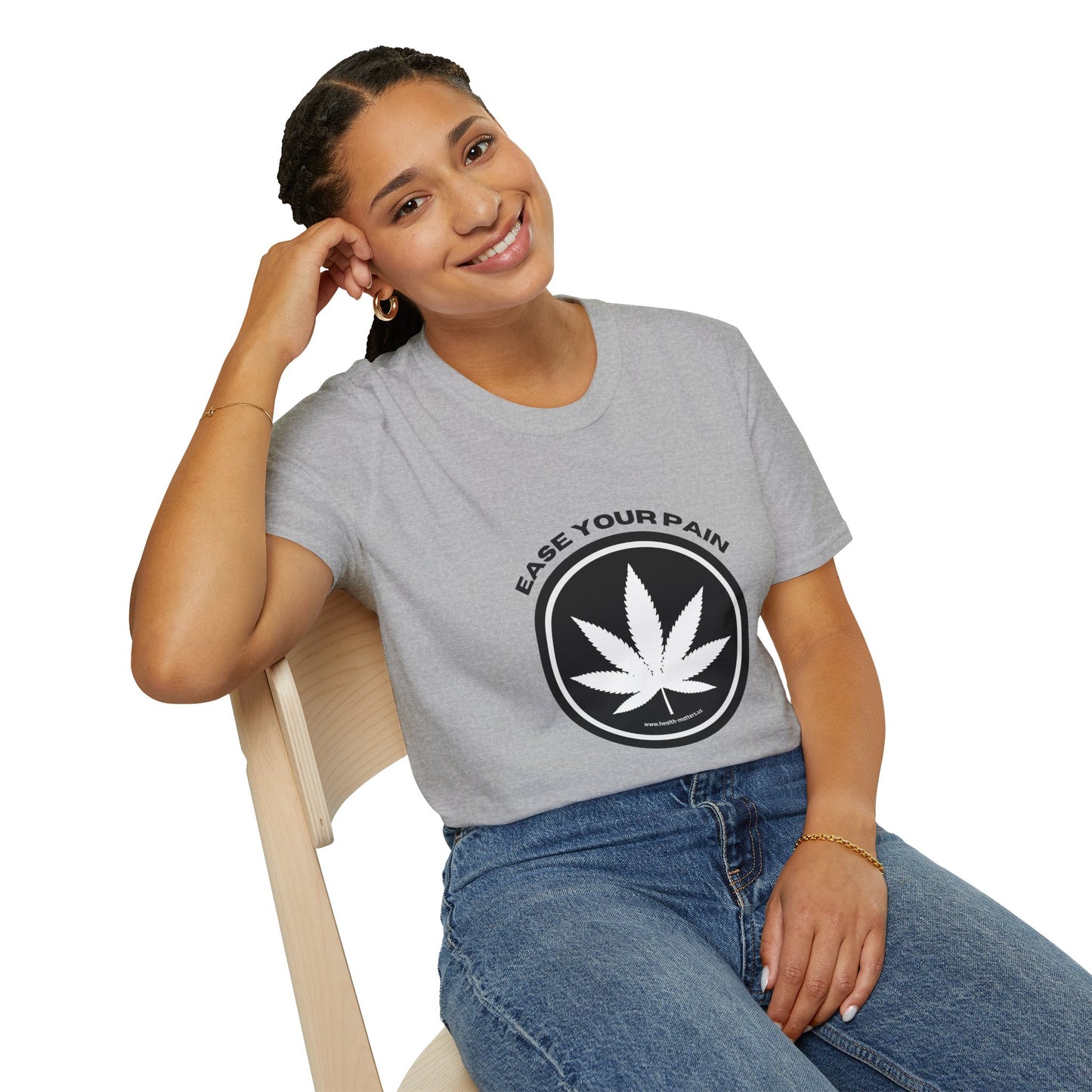 Health Matters Ease Your Pain THC Cannabis Unisex Soft Style T-Shirt