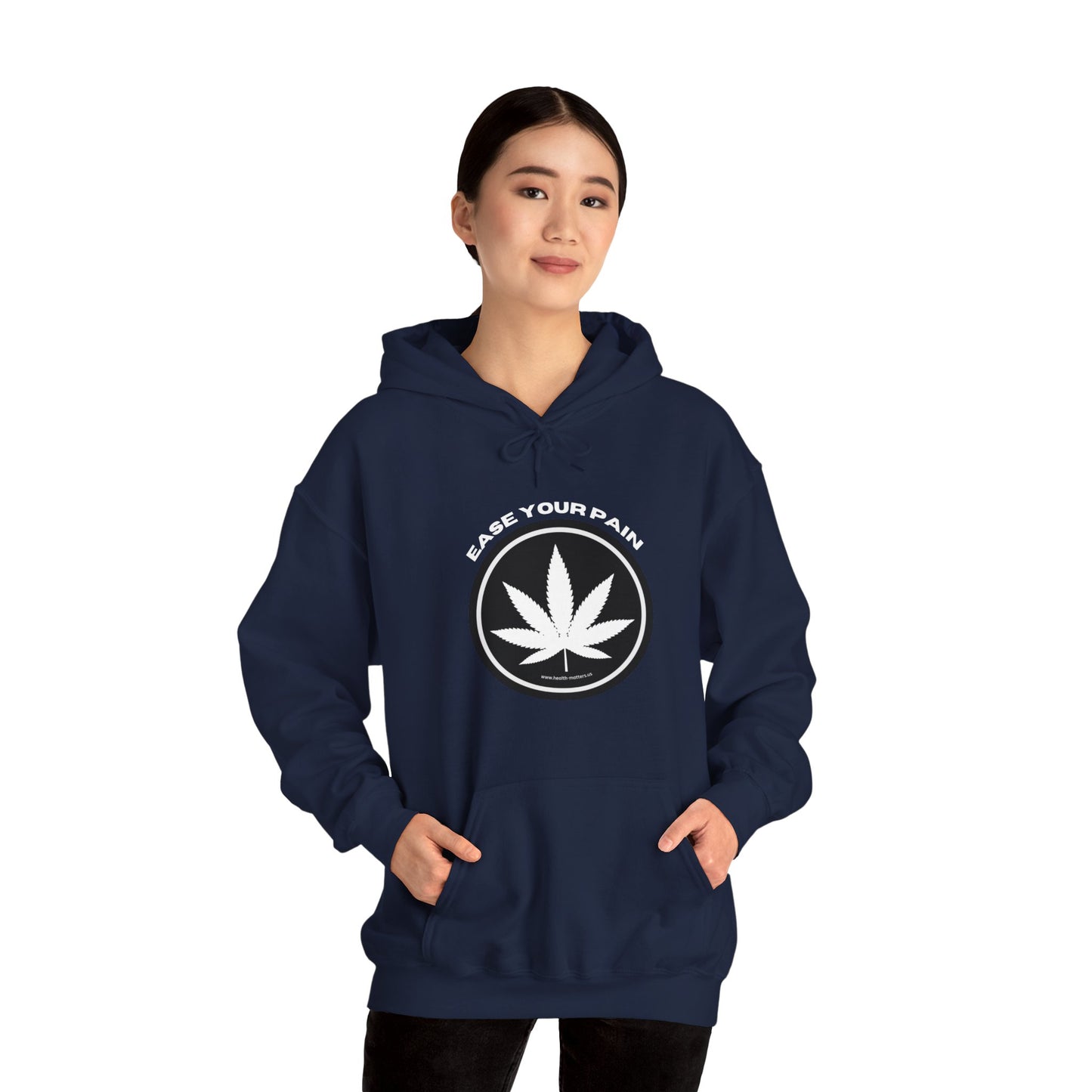 Health Matters Ease Your Pain THC Leaf Unisex Hooded Cannabis Sweatshirt