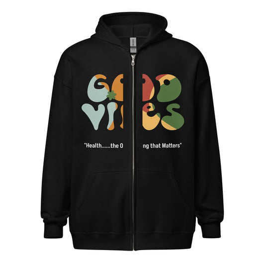 Health Matters Unisex Good Vibes Heavy Blend zip hoodie